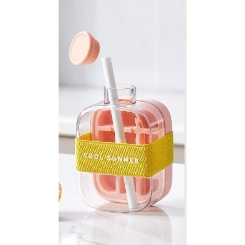 Iskubsflaska med tillhörande sugrör