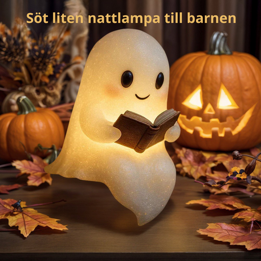 Söt LED Spöklampa Nattlampa för Barn – Mysig Sänglampa, Presentidé och Halloween-dekoration, Charmig Spöklampa med Varmt Ljus