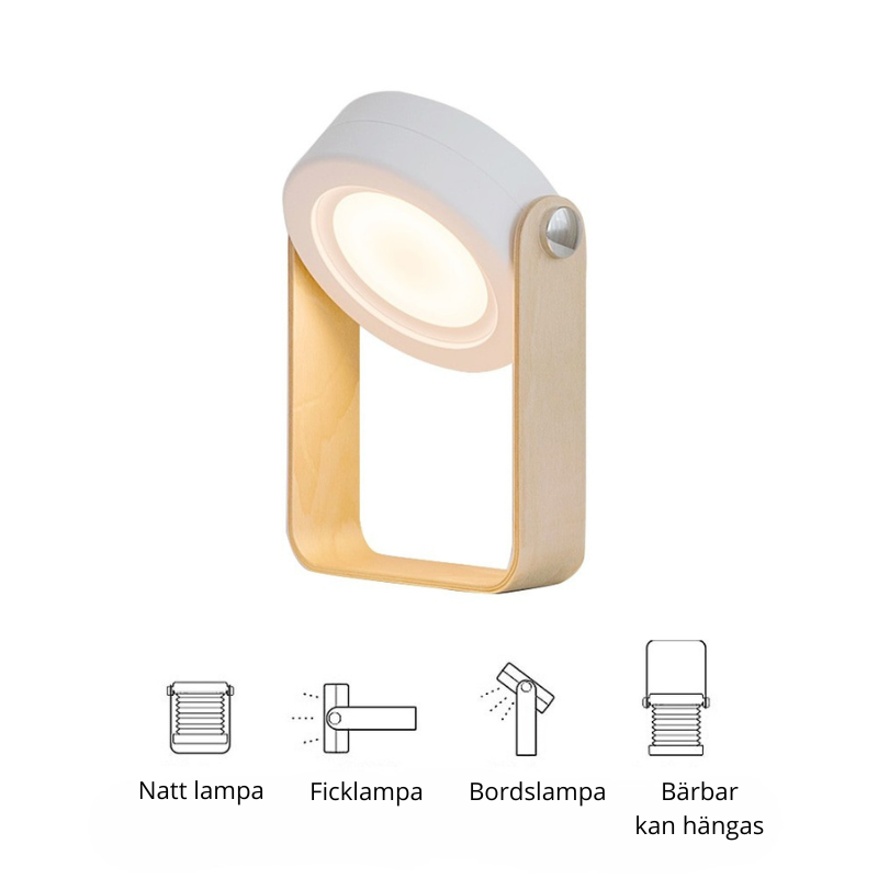 Hopfällbar dimbar LED-läslampa med touch